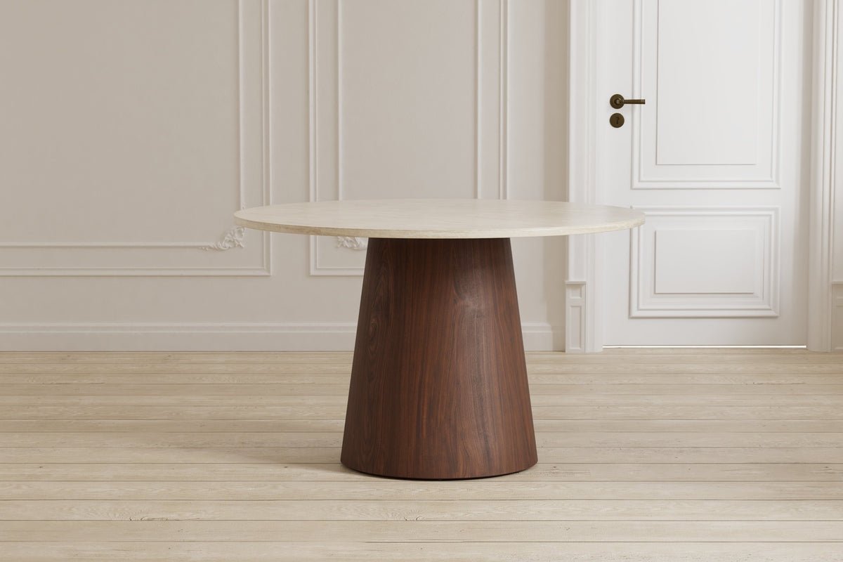 Luxusbetten24 Darian Modernes Esstisch – Beige/Mokka MDF‑Gestell, 180 cm Breite
