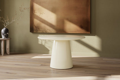 Esstisch Ariana Rund in Beige mit Hochglanzlack