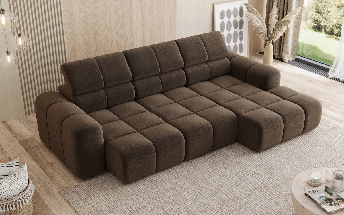 Luxusbetten24 Mia L Designer Sofa mit elektrischer Sitzerweiterung