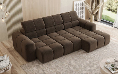 Luxusbetten24 Mia L Designer Sofa mit elektrischer Sitzerweiterung