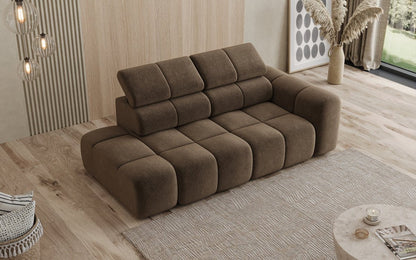 Designer Sofa 3‑Sitzer mit Chaise Longue Mia in Chenille
