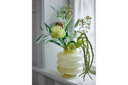 Vase Elara – Mundgeblasenes Glas in warmem Gelb