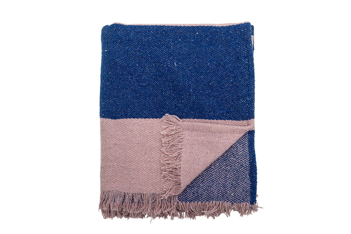 Überwurfdecke Cove Blau – Nachhaltige Decke aus recycelter Baumwolle