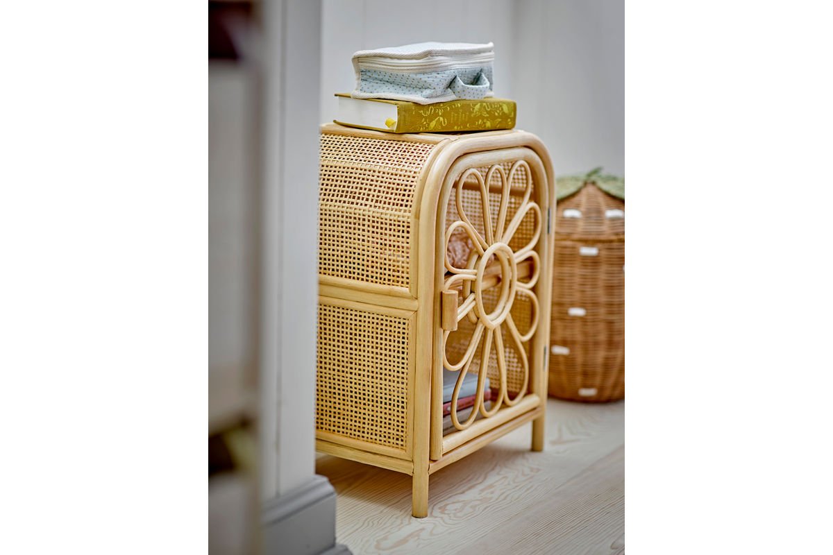 Luxusbetten24 Ubud Kinder-Kommode Blumenform Aus Natürlichem Rattan Natur