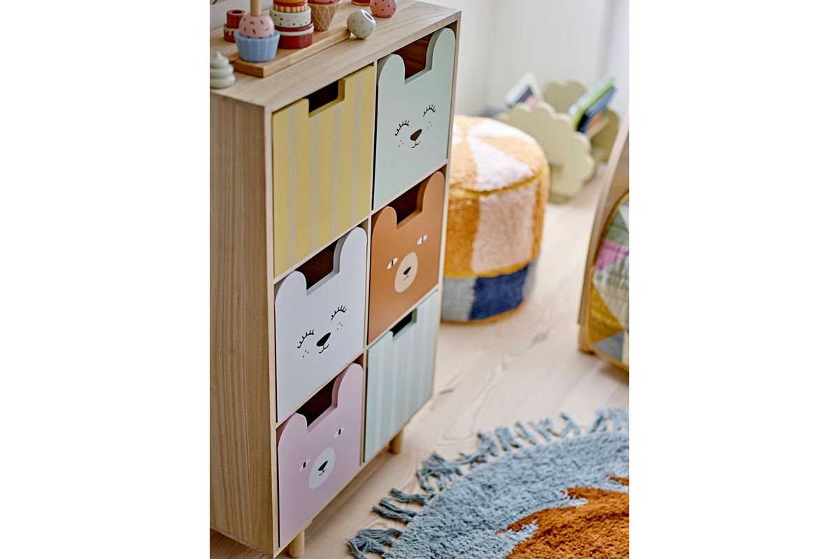 Kinder-Bücherregal „Linus“ mit Schubladen, Buntes Design, Für Kinderzimmer