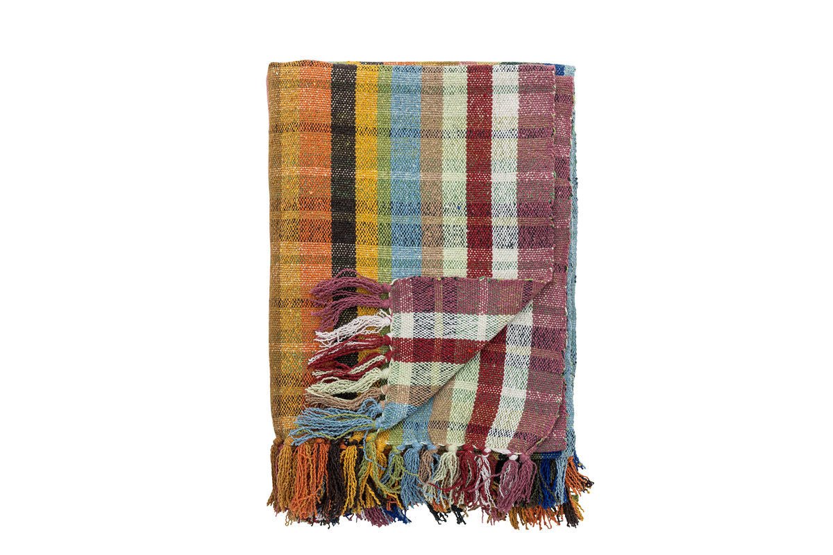 Luxusbetten24 Tahi Überwurfdecke, Bunt, 160x130 Cm, Recycelte Baumwolle