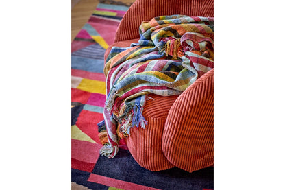 Luxusbetten24 Tahi Überwurfdecke, Bunt, 160x130 Cm, Recycelte Baumwolle