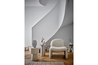 Luxusbetten24 Muschelo Vase aus Steingut, Creme