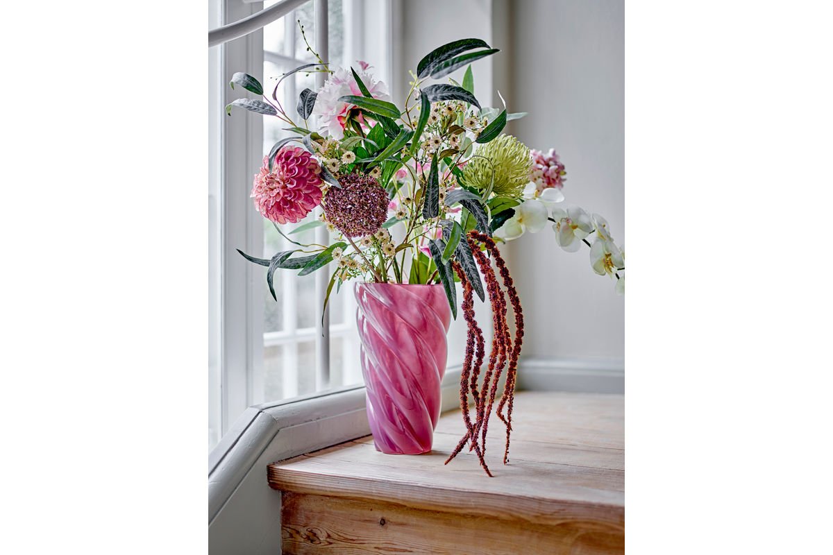 Luxusbetten24 Pinkt Tornado Vase Glas Pink