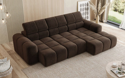 Luxusbetten24 Mia L Designer Sofa mit elektrischer Sitzerweiterung