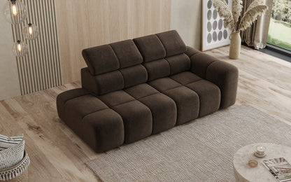 Designer Sofa 3‑Sitzer mit Chaise Longue Mia in Chenille