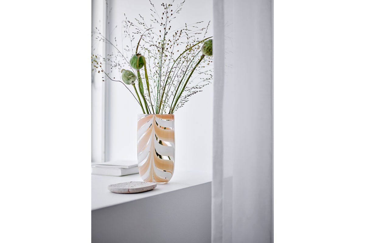 Luxusbetten24 Vase Terrafi aus Glas Orange Dekorative Handgefertigt