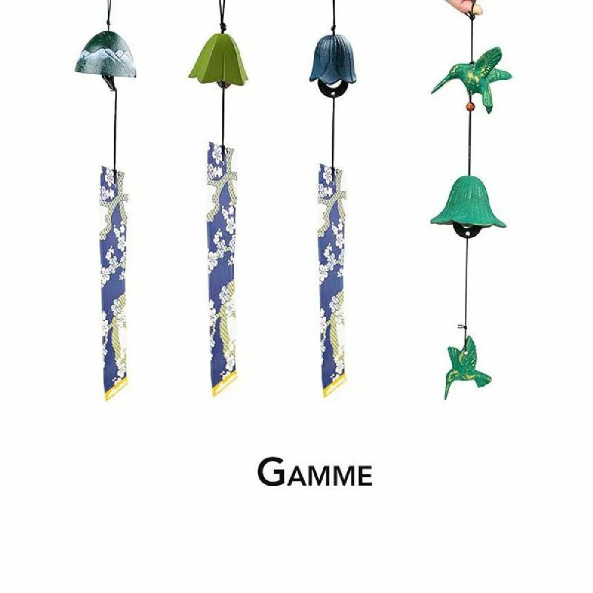Aromandise Juguete Viento Fundición Azul con Poema Japón
