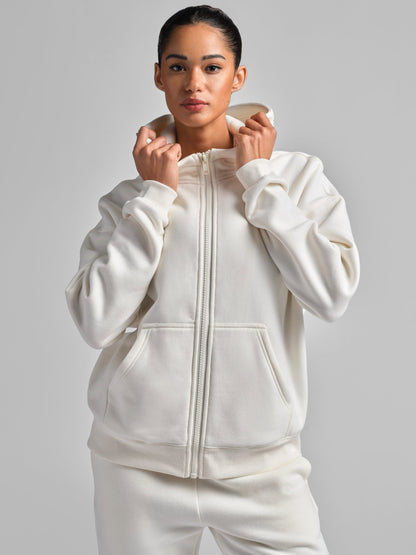 Comfrt Basic Crop Zip Hoodie CloudTouch