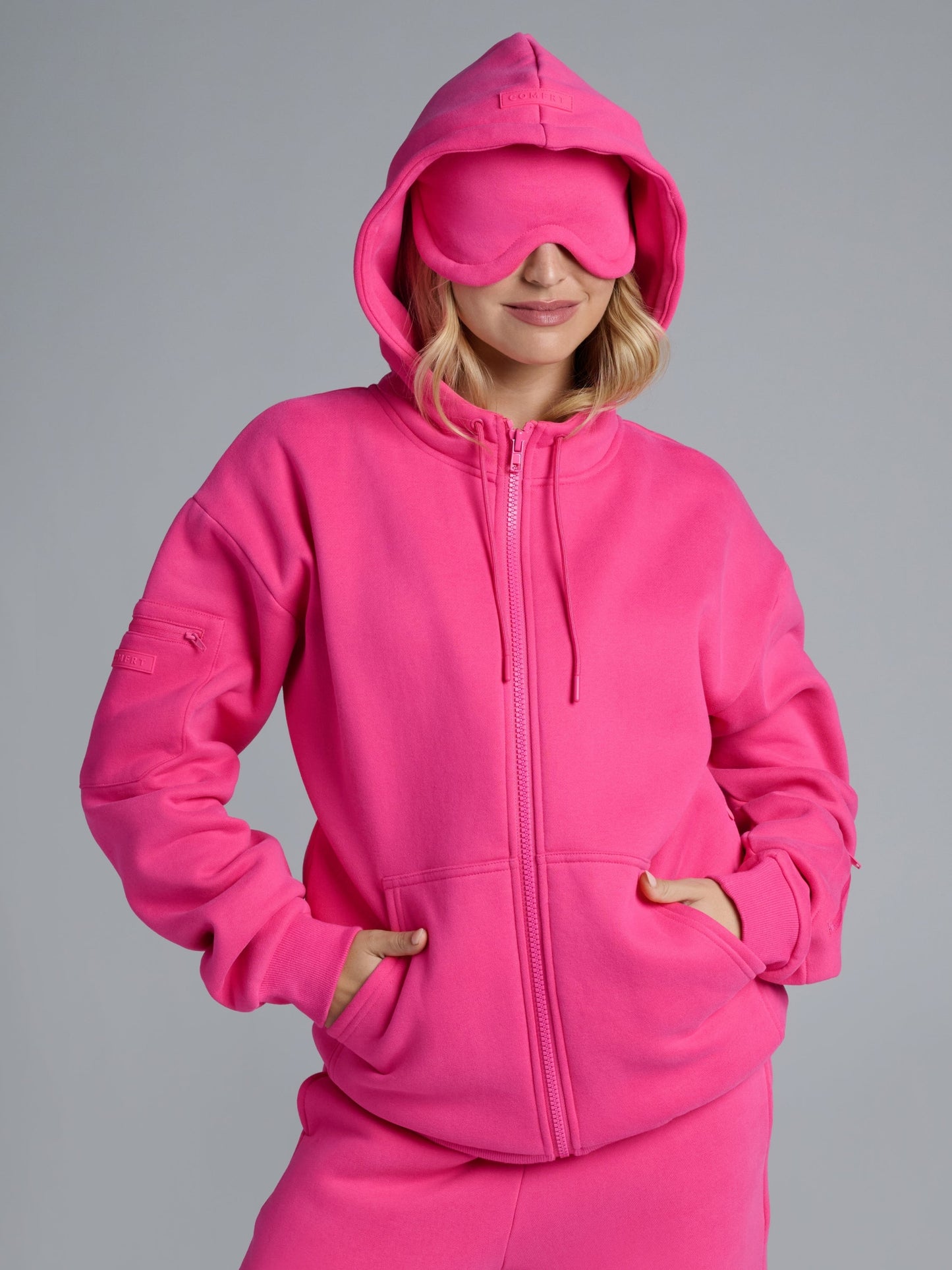 Comfrt Airplane Mode Travel Zip Hoodie Vollreißverschluss