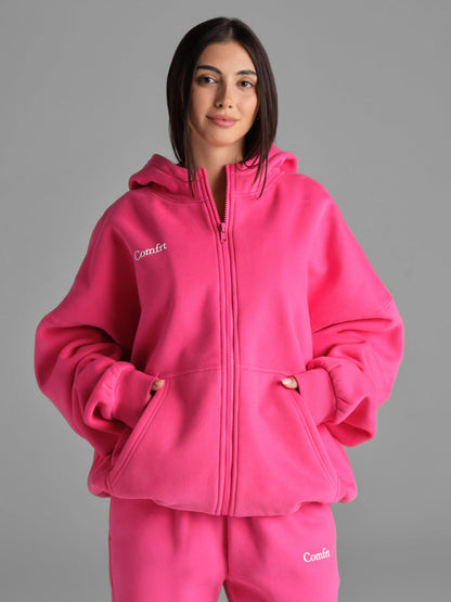 Comfrt Cloud Zip Hoodie Oversized Unisex Cotton Comfort