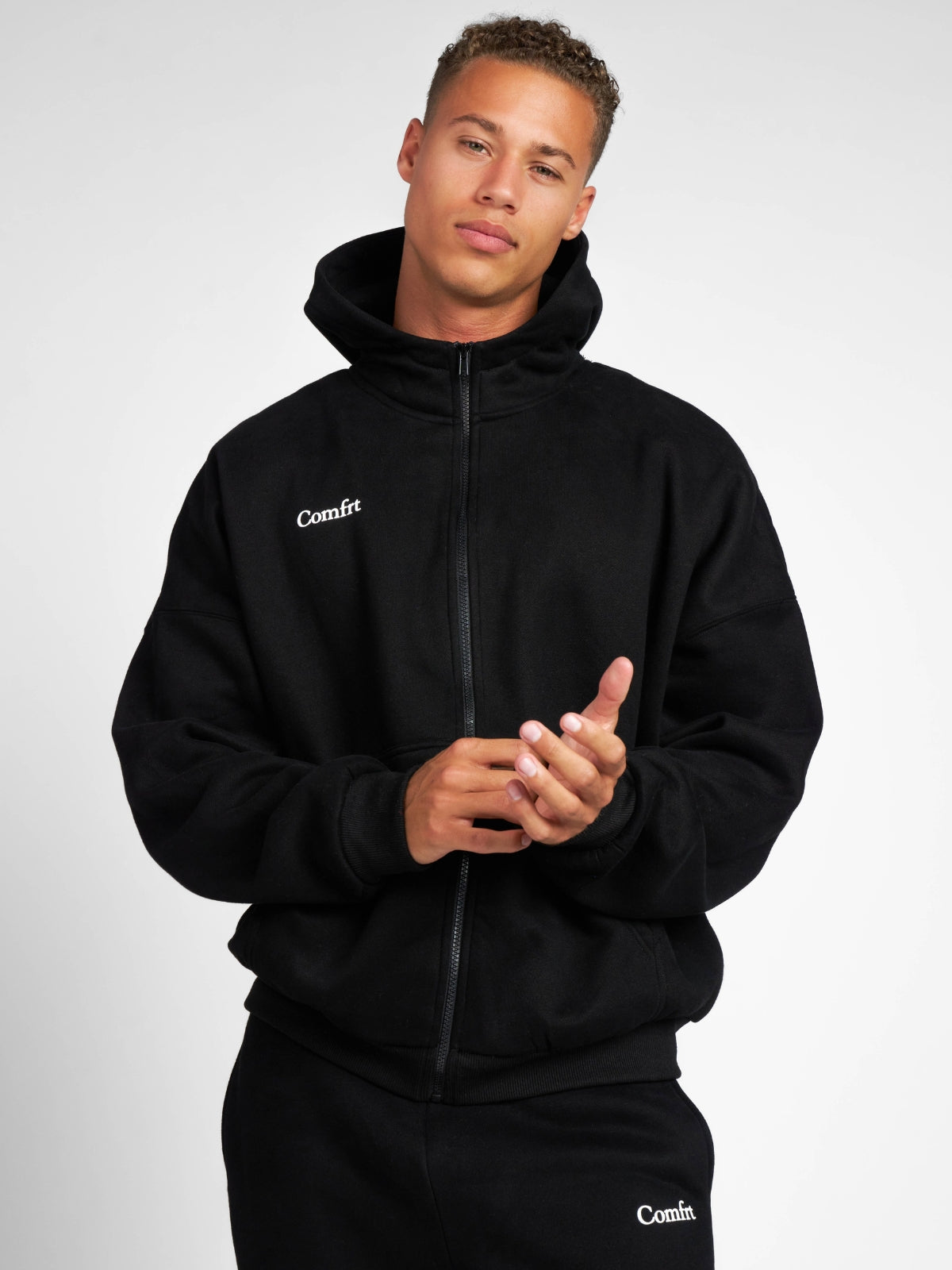 Comfrt Cloud Zip Hoodie Oversized Unisex Cotton Comfort