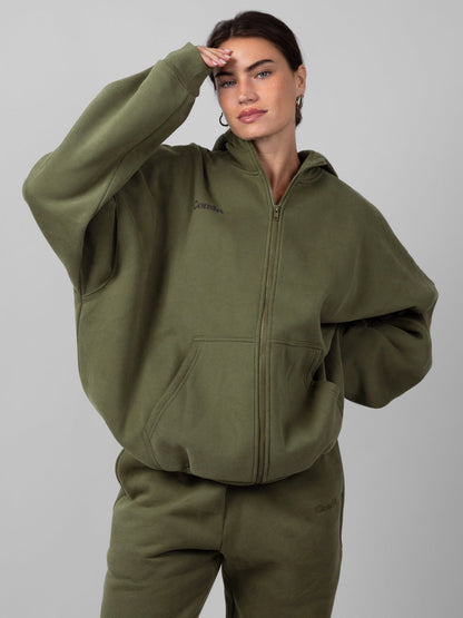 Comfrt Cloud Zip Hoodie Oversized Unisex Cotton Comfort