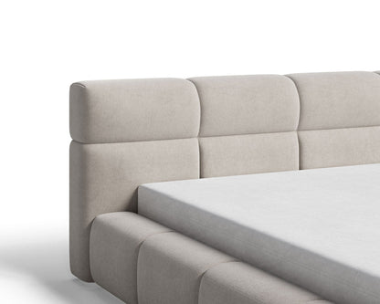 Designer Polsterbett Lora Samt mit Stauraum