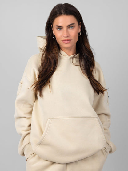 Comfrt Travel Essentials Hoodie Superweich Baumwollmischung Oversized Moss