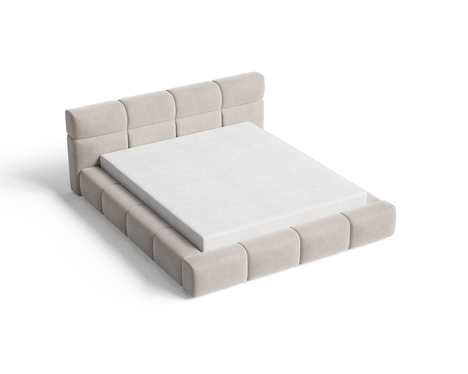 Designer Polsterbett Lora Samt mit Stauraum
