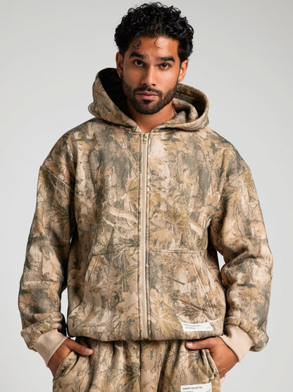 Comfrt Camo Zip Hoodie CloudTouch Fleece Oversized Unisex