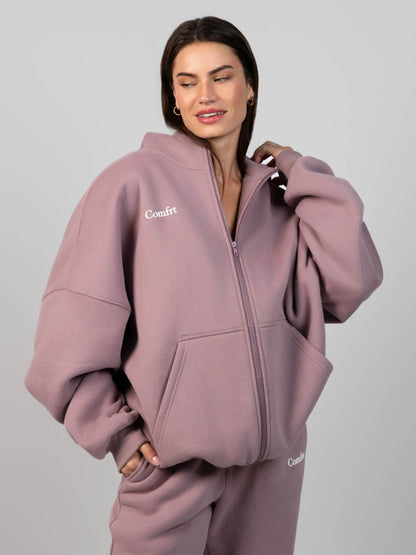 Comfrt Cloud Zip Hoodie Oversized Unisex Cotton Comfort