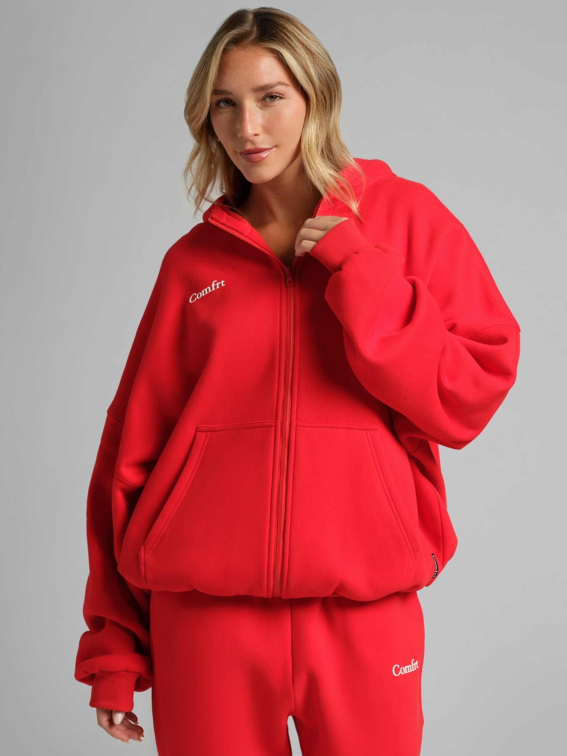 Comfrt Cloud Zip Hoodie Oversized Unisex Cotton Comfort
