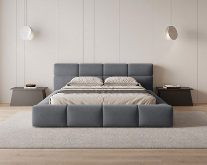 Designer Polsterbett Lora Samt mit Stauraum