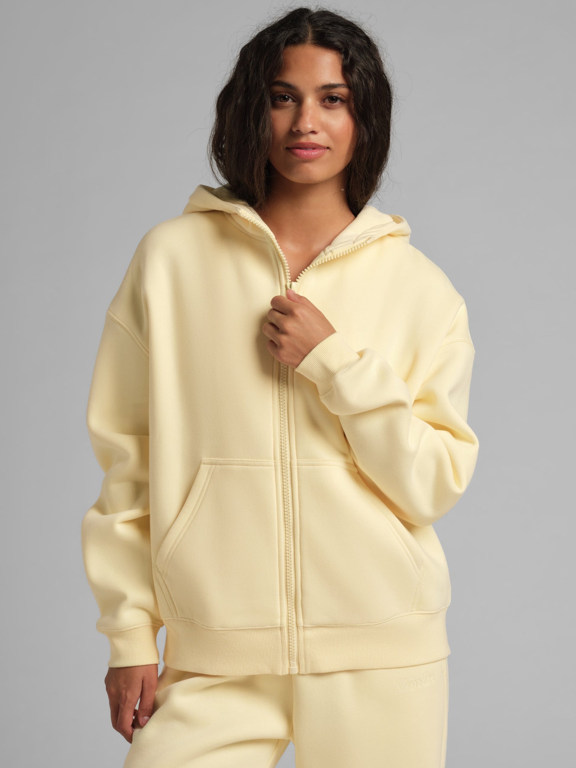 Comfrt Basic Crop Zip Hoodie CloudTouch