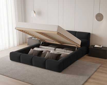 Designer Polsterbett Lora Samt mit Stauraum