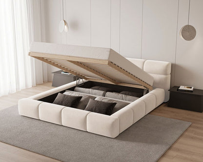 Designer Polsterbett Lora Samt mit Stauraum
