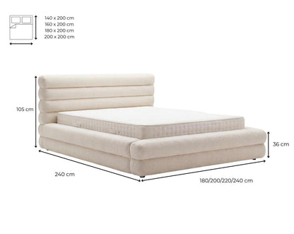 Designer Polsterbett Maren Cord mit Stauraum