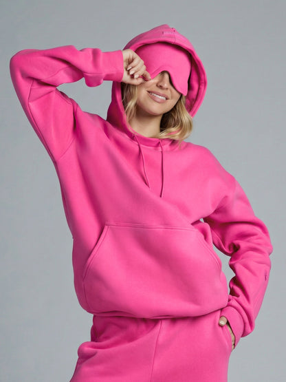 Comfrt Airplane Mode Travel Hoodie mit integrierter Augenmaske