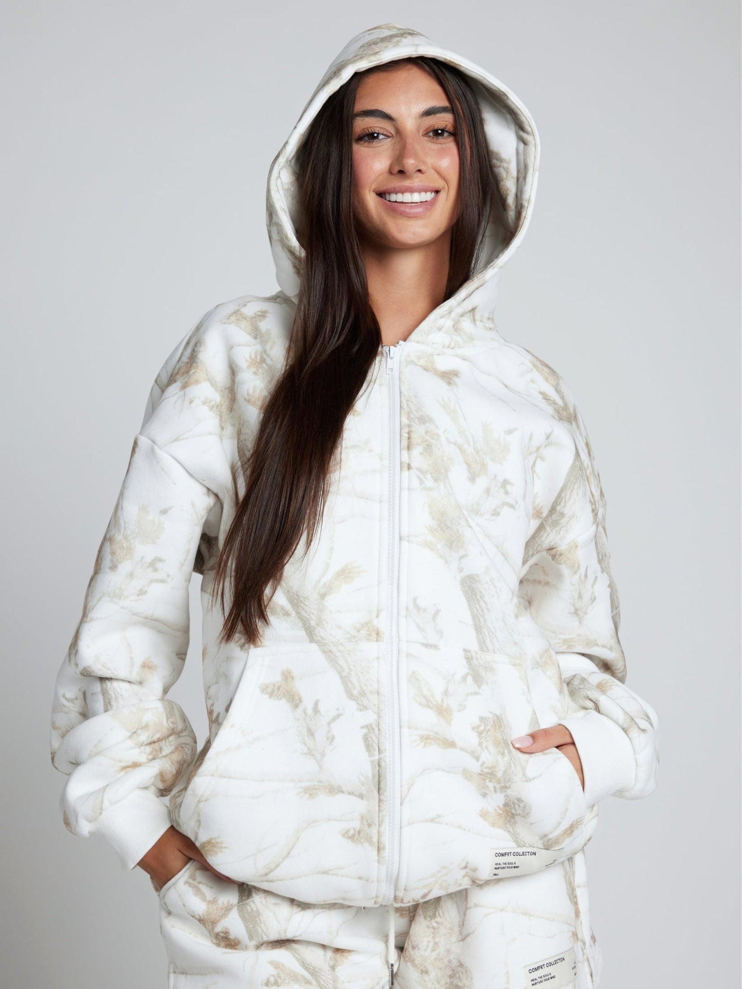 Comfrt Camo Zip Hoodie CloudTouch Fleece Oversized Unisex