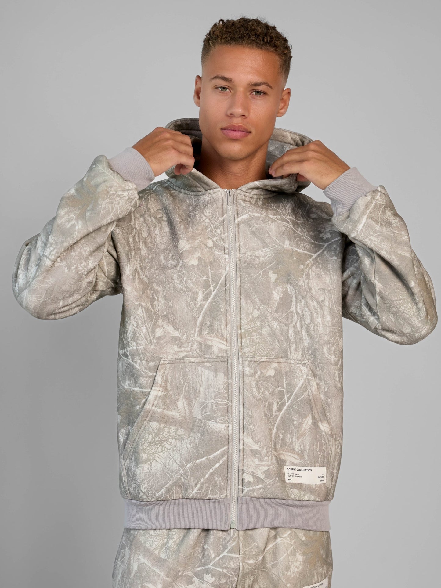 Comfrt Camo Zip Hoodie CloudTouch Fleece Oversized Unisex