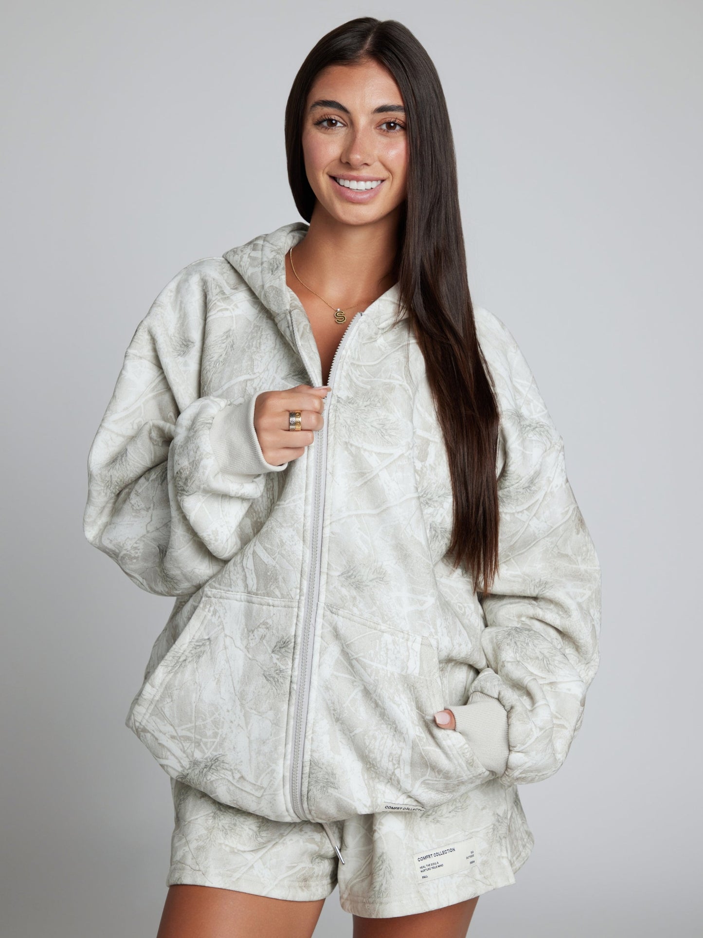 Comfrt Camo Zip Hoodie CloudTouch Fleece Oversized Unisex
