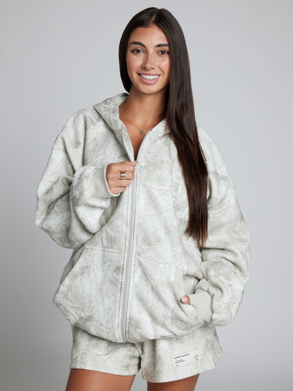 Comfrt Camo Zip Hoodie CloudTouch Fleece Oversized Unisex