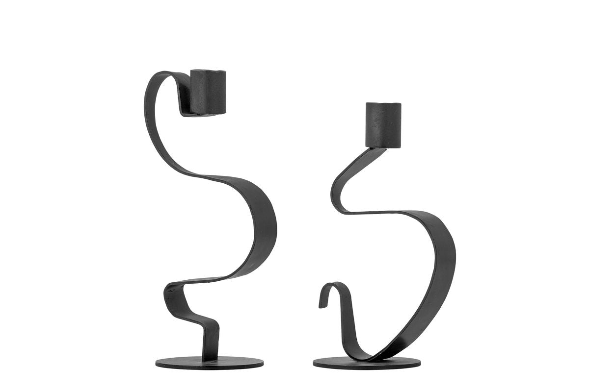 Luxusbetten24 Kerzenhalter-Set Pak Kerzenhalter Metall Schwarz 2er-Set Design