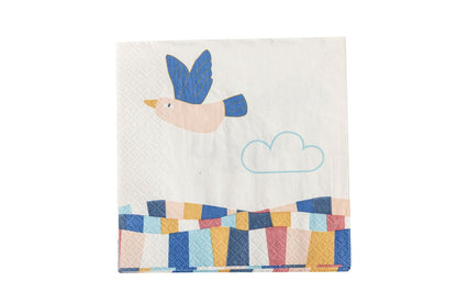 Luxusbetten24 Birdy Kinder-Servietten Naturfarbenes Papier 20er-Set für Kinder