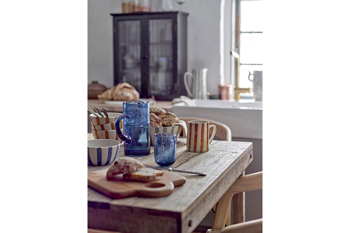Krug Lecler Handgefertigtes Mundgeblasenes Glas Design Blau Dekorativ