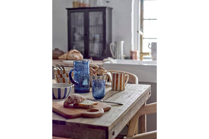 Krug Lecler Handgefertigtes Mundgeblasenes Glas Design Blau Dekorativ