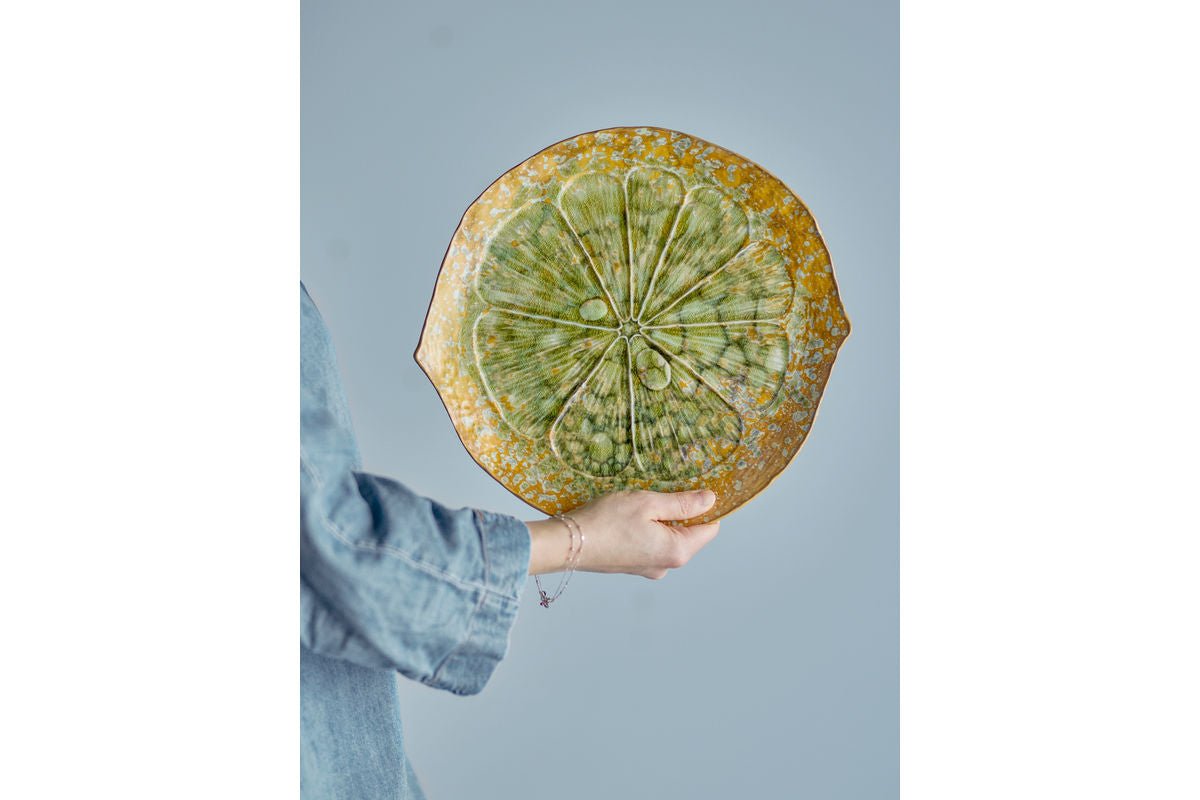 Luxusbetten24 Servierplatte Verde Steingut mit reaktiver Glasur Grün