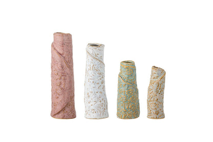 Vase „Tavik“ – Steingut mit Reaktiver Glasur (4er-Set)
