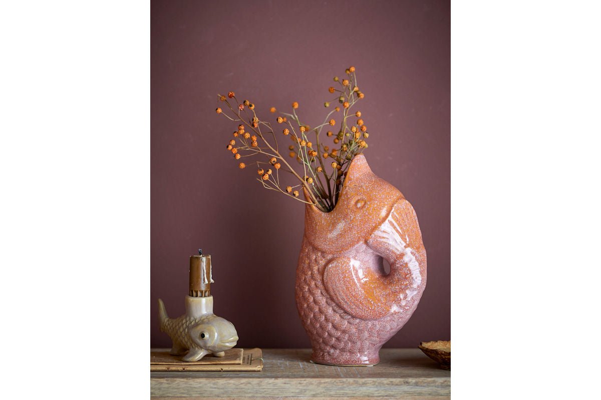 Luxusbetten24 Nerio Vase Braunes Steingut Braun