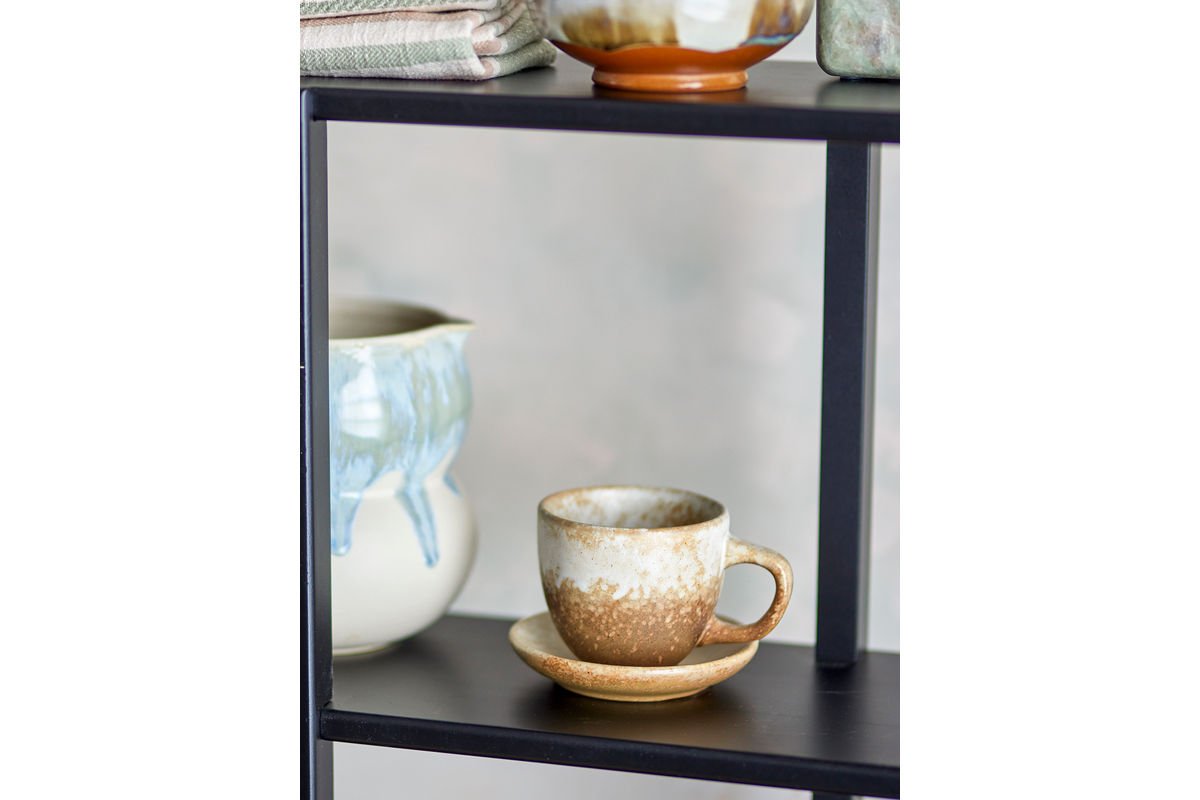 Becher-Set Svale – Beige Braun Steingut (4-Teilig)