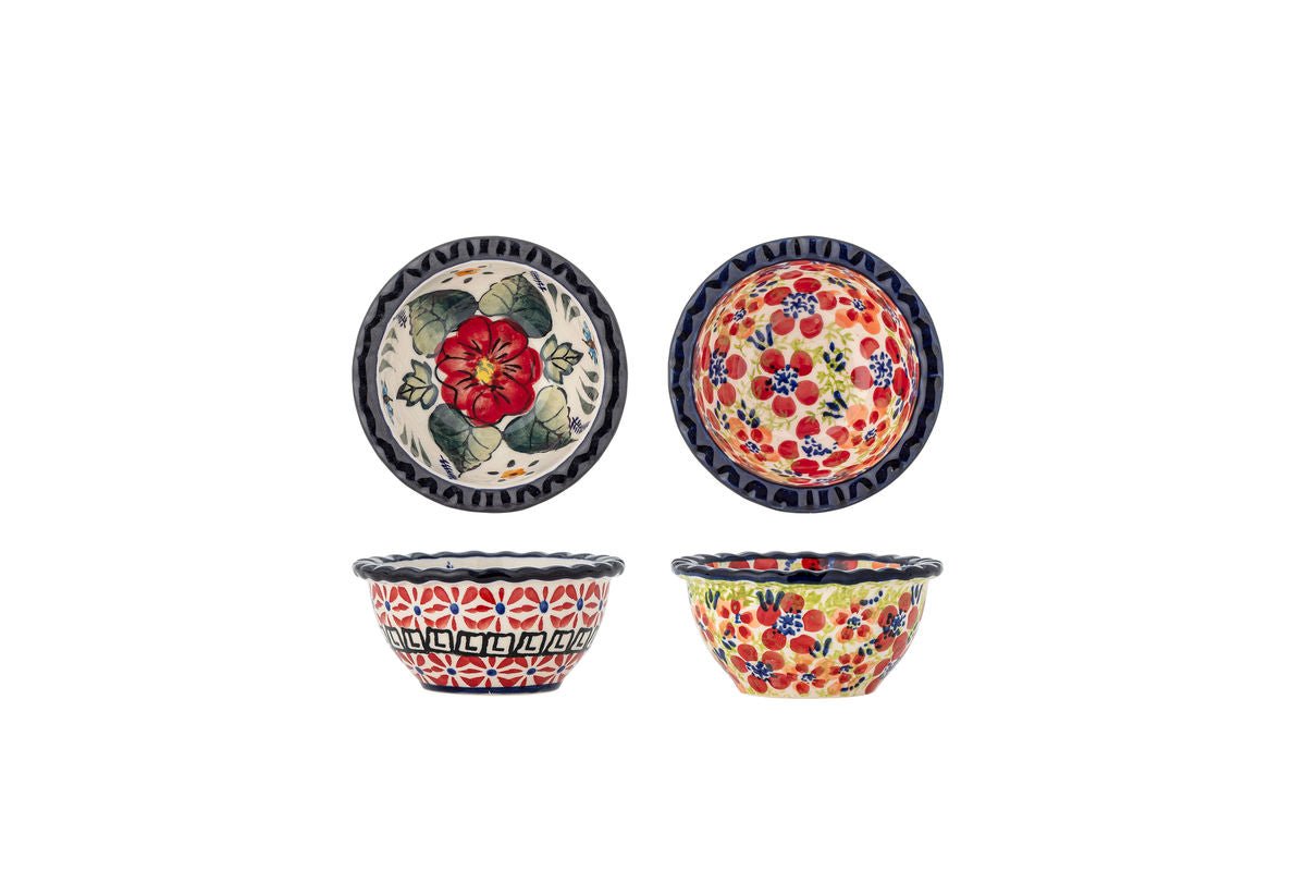 Schalen-Set Floria – Buntes Steingut 2‑Teilig