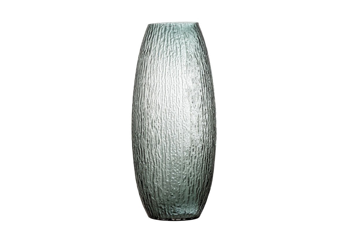 Luxusbetten24 Vase „Smoky Water“ Dekoratives Handgefertigtes Glas, Blau/Grau