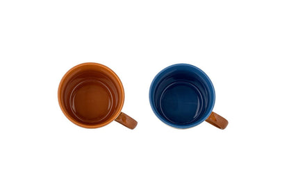Luxusbetten24 Salen Becher-Set Buntes Steingut 2‑teilig für Getränke