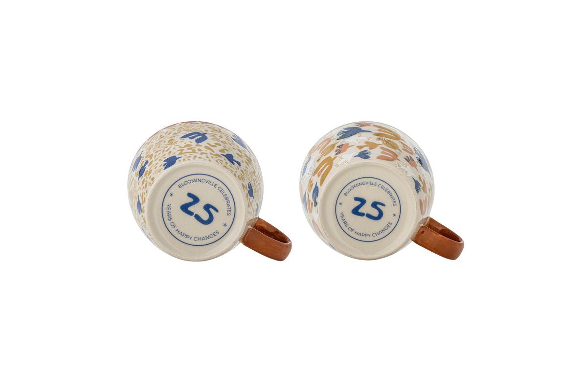 Luxusbetten24 Salen Becher-Set Buntes Steingut 2‑teilig für Getränke